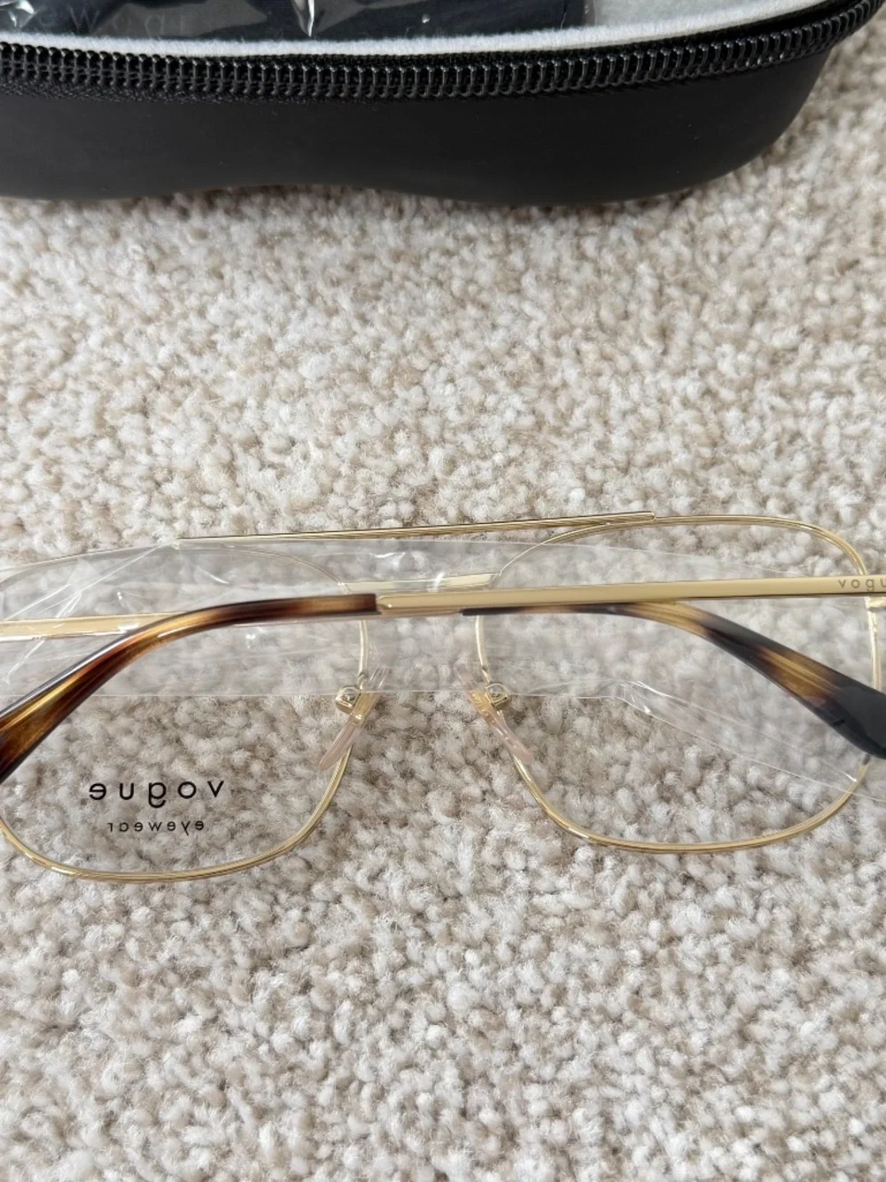 NIB Vogue Gold Tort Prescription Glasses Frames